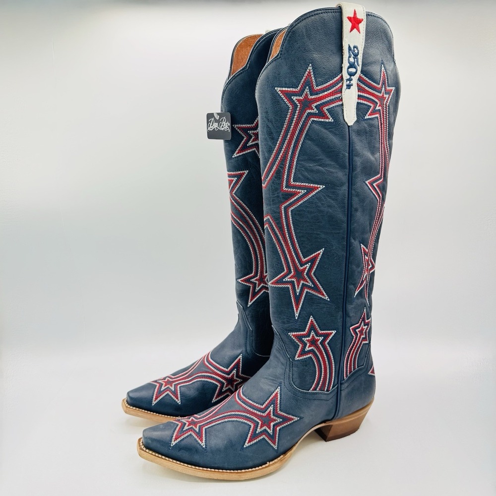 Dan Post Americana 250 Boots Women's Size 10 M Blue Leather Snip Toe